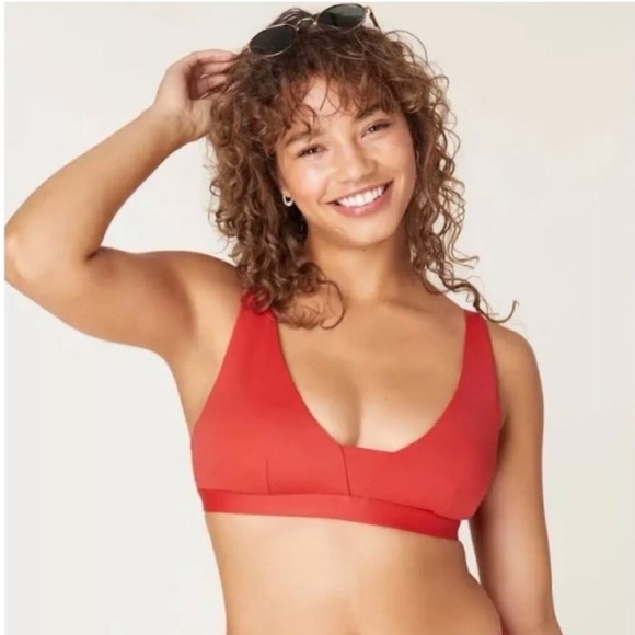 Andie The Tahiti Bikini Swimsuit Swim Top in Chili Pepper Orange Red Small NWT - Picture 1 of 12